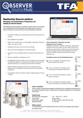 Ulotka monitora Observer w systemie WeatherHub